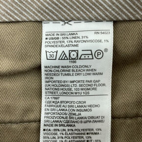 Banana Republic Emerson Mens Short 33 Beige Striped Linen Blend Casual 5007 - Picture 3 of 9